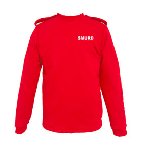 Bluză mânecă lungă cu epoleți  SMURD – bumbac 100% – roșie