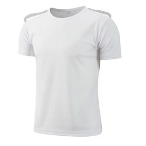 Tricou albn bumbac 100% 165gr cu epoleti