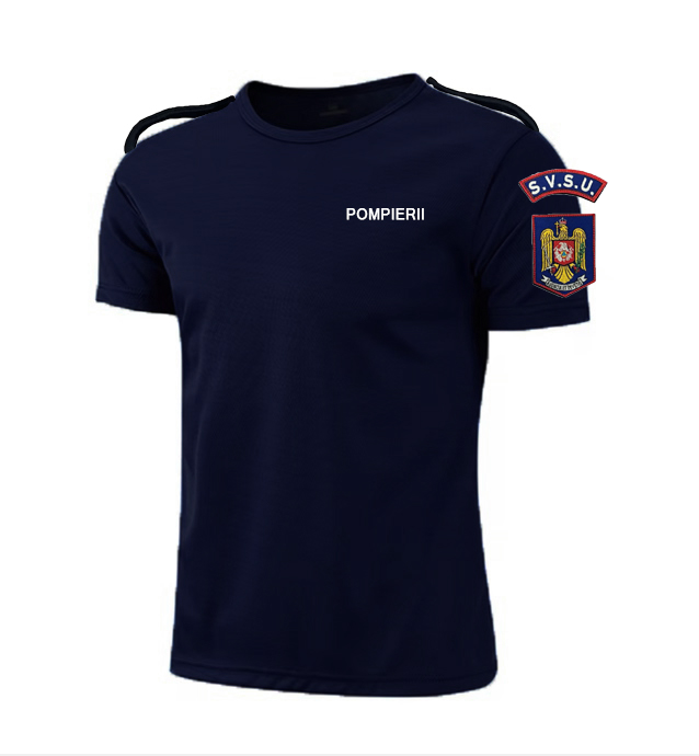 Tricou bluemarin cu epoleti POMPIERII - SVSU