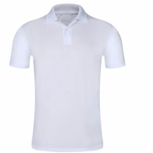 Tricou polo alb bumbac 100%